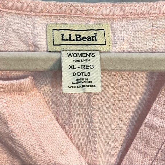 LL Bean 100% Linen pink pullover top women’s size XL - Picture 3 of 5